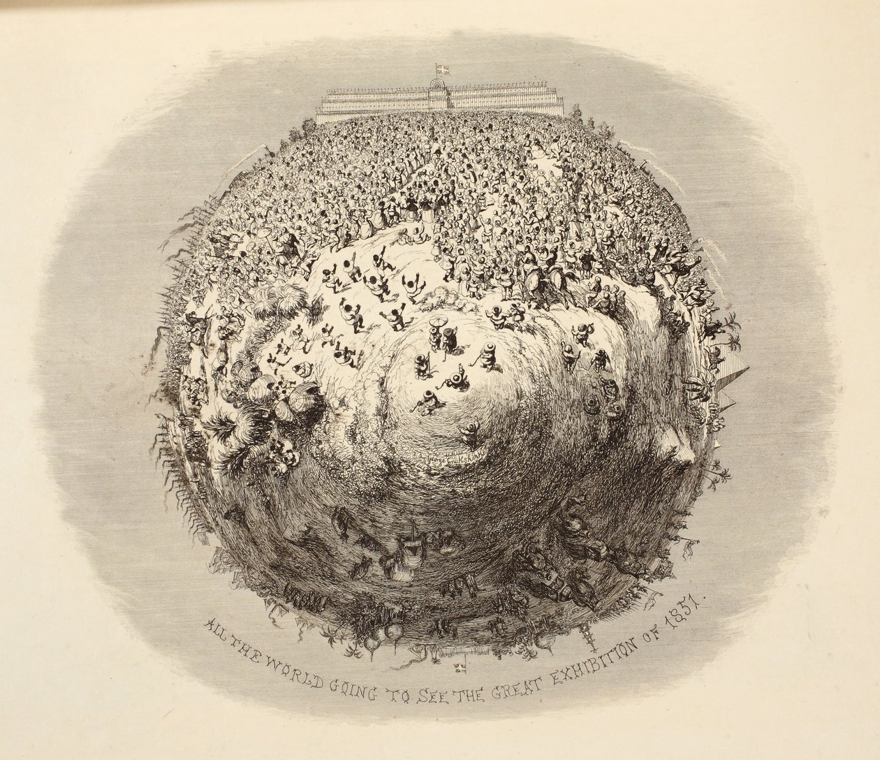 Die ganze Welt geht zur Großen Ausstellung von 1851, aus 1851 oder Die Abenteuer von Herrn und Frau Sandboys und Familie, die nach London kamen, um sich zu amüsieren und die Große Ausstellung zu sehen von George Cruikshank