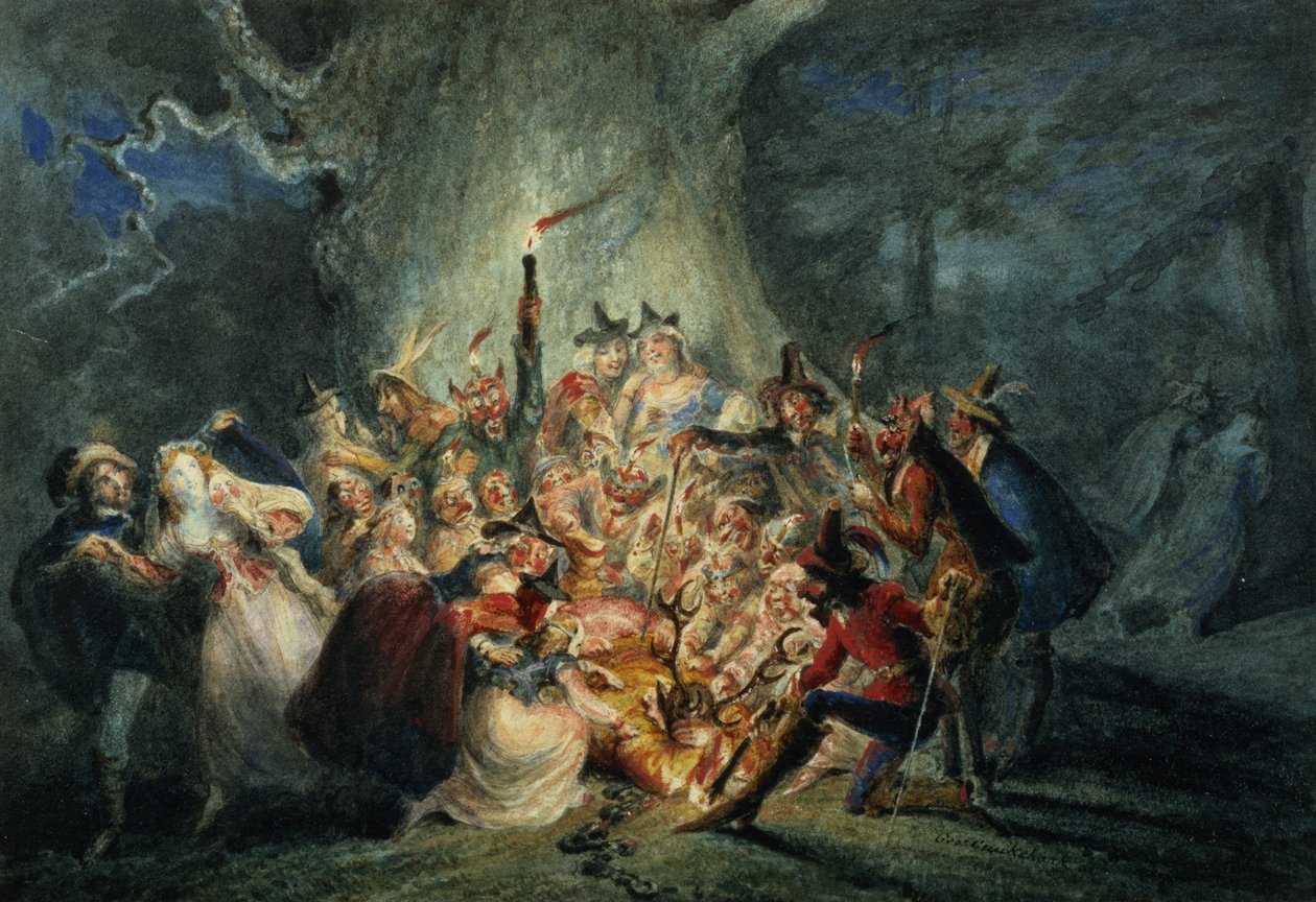 Die lustigen Weiber von Windsor, Akt V Szene 5 von George Cruikshank