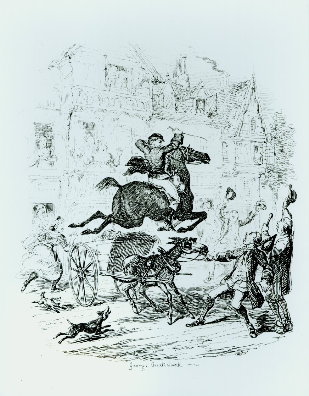 Turpins (1705-39) Flucht durch Edmonton von George Cruikshank