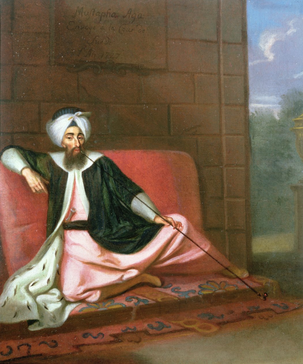 Porträt von Mustapha Aga, Gesandter am schwedischen Hof, 1727 von George Engelhardt Schroeder