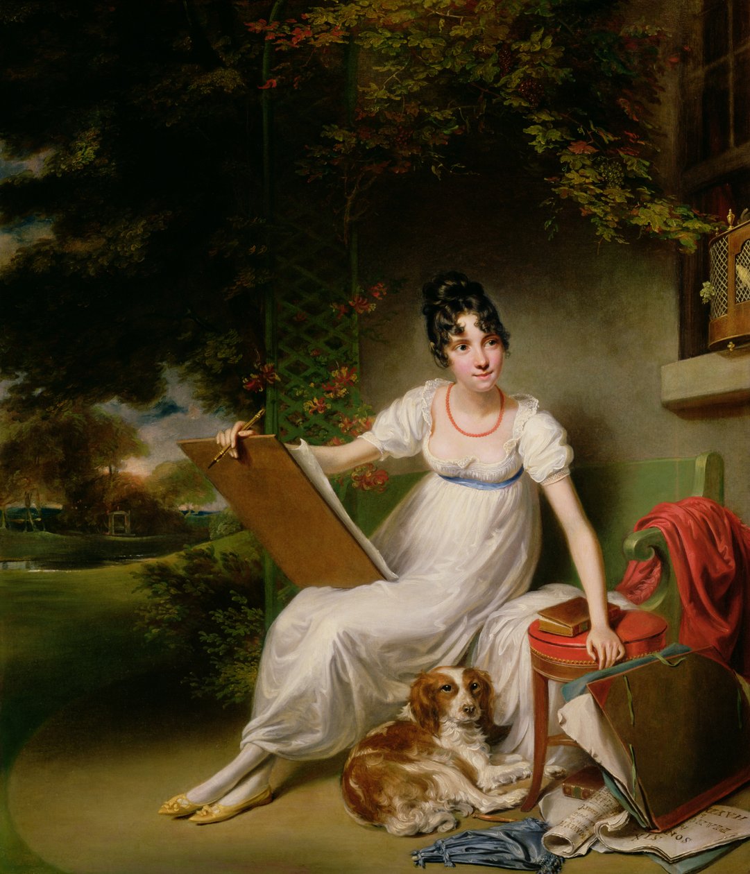 Porträt einer sitzenden Dame von George Francis Joseph