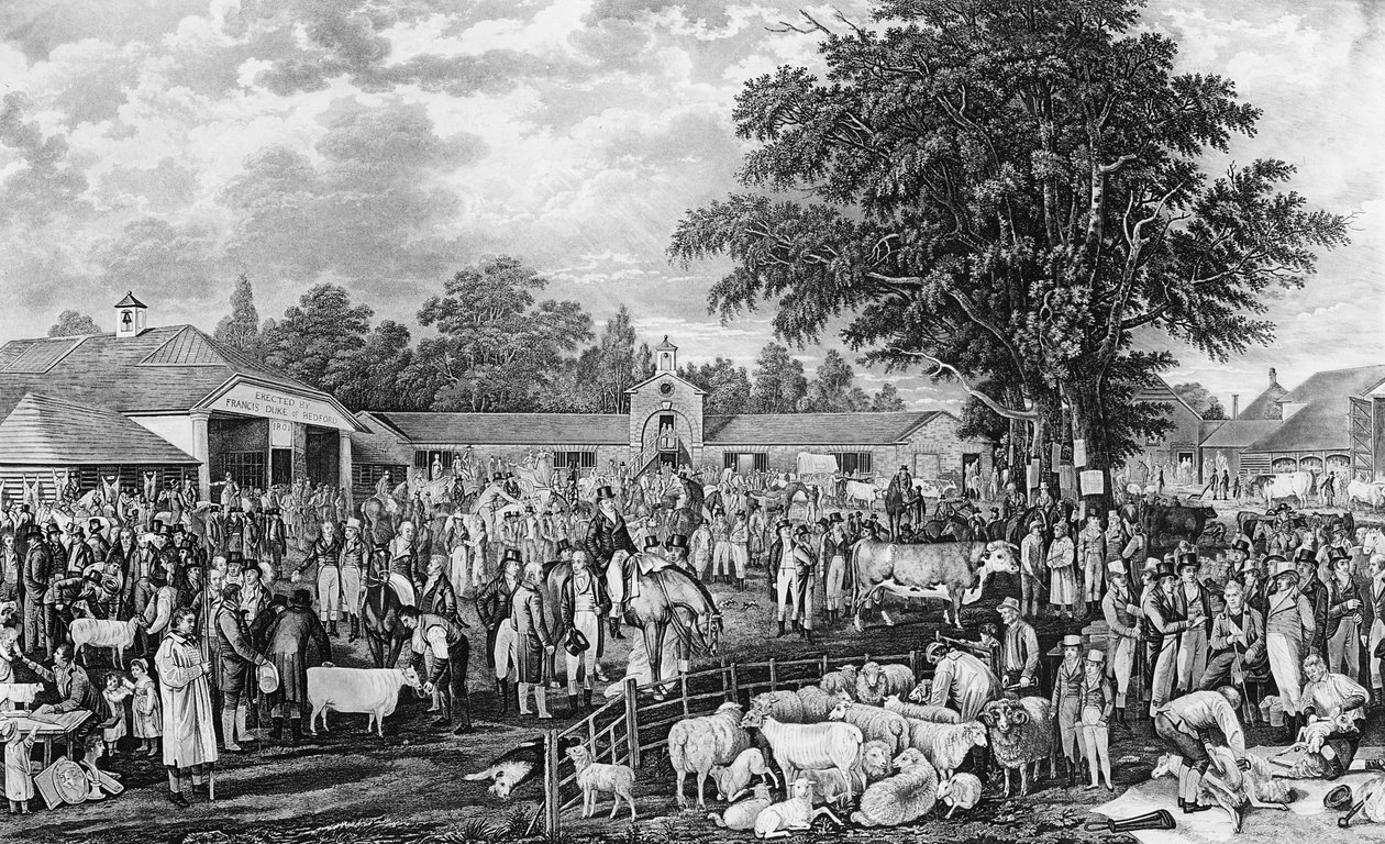 Woburn Schafschur, graviert von Thomas Morris, 1811 von George Garrard