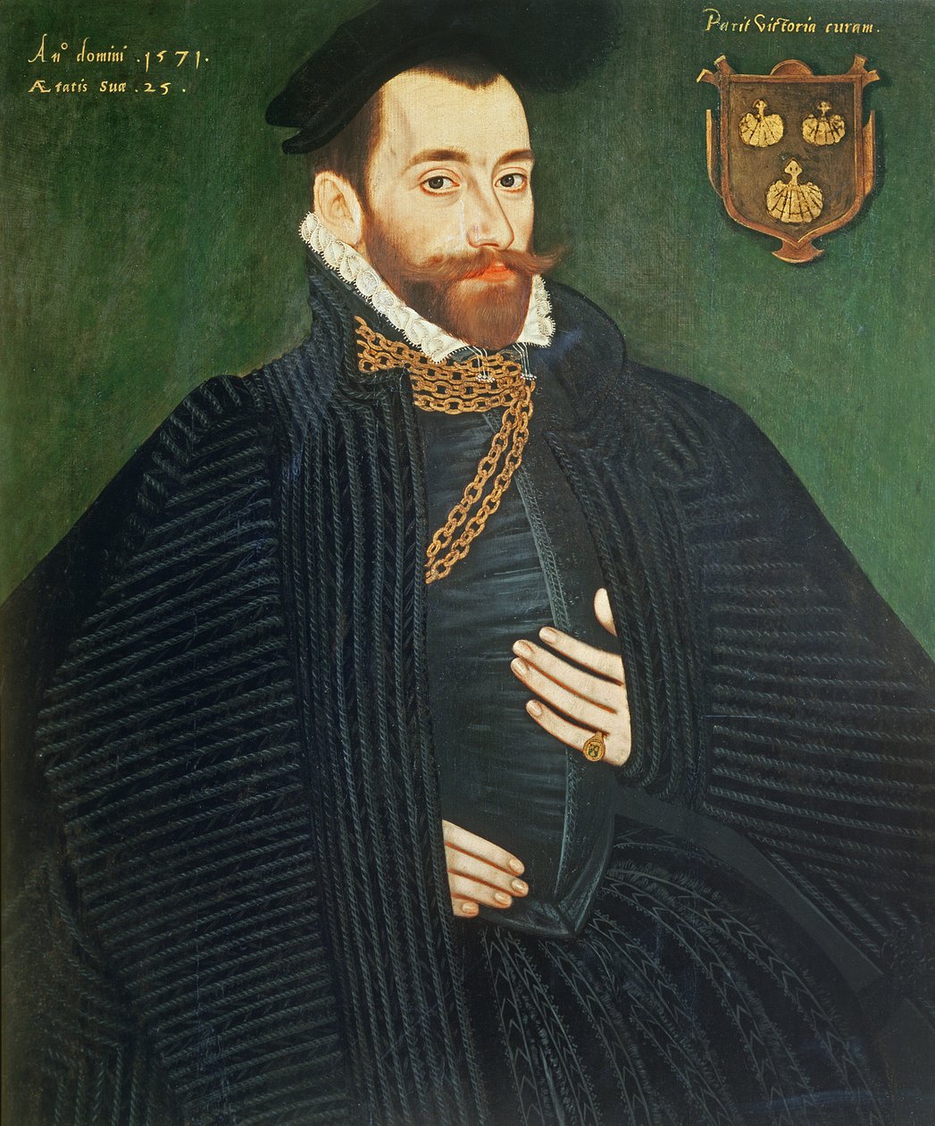 Porträt eines Gentlemans, traditionell genannt Ein Mitglied der Dacre-Familie, 1571 von George Gower