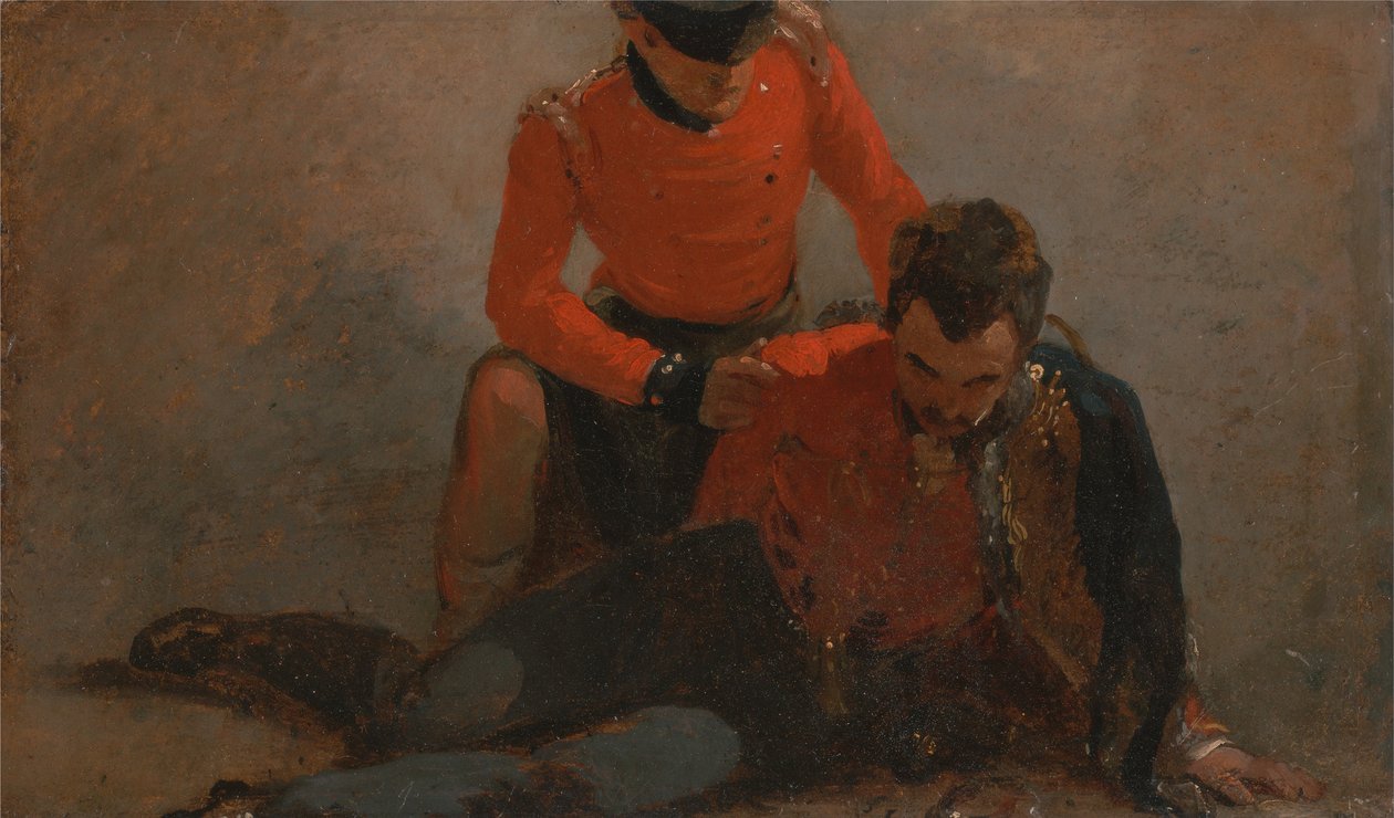 Ein Highlander, Black Watch, der einem General der Husaren dient, möglicherweise Lord Uxbridge - eine Studie für The B... von George Jones