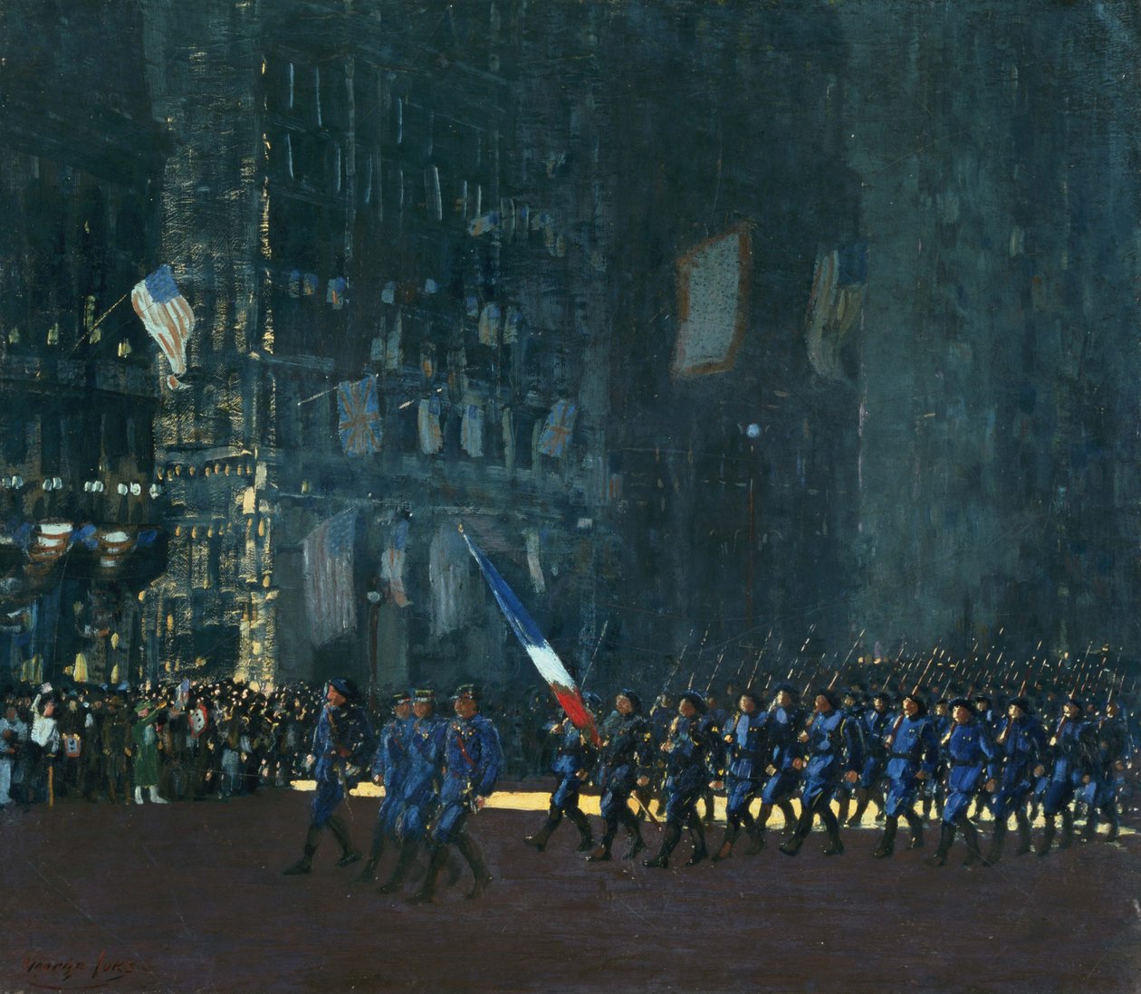 Blaue Teufel auf der Fifth Avenue von George Luks