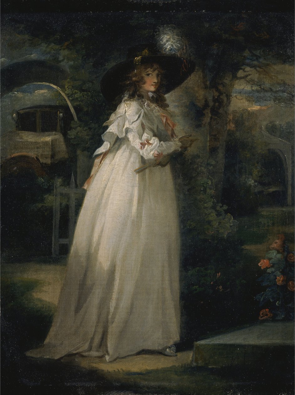 Porträt eines Mädchens im Garten von George Morland