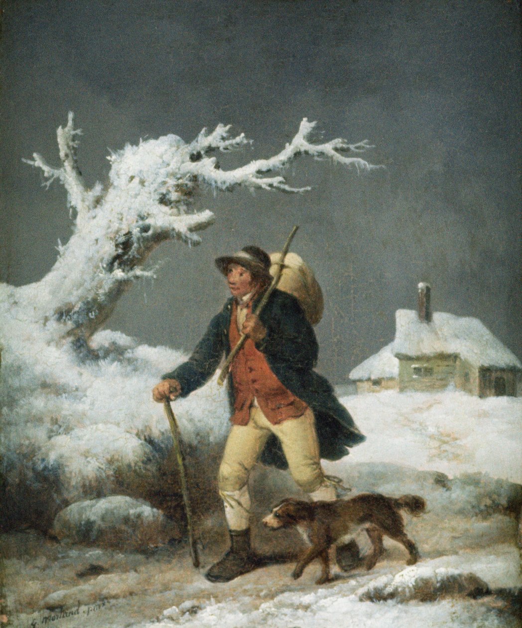 Im Schnee spazieren von George Morland