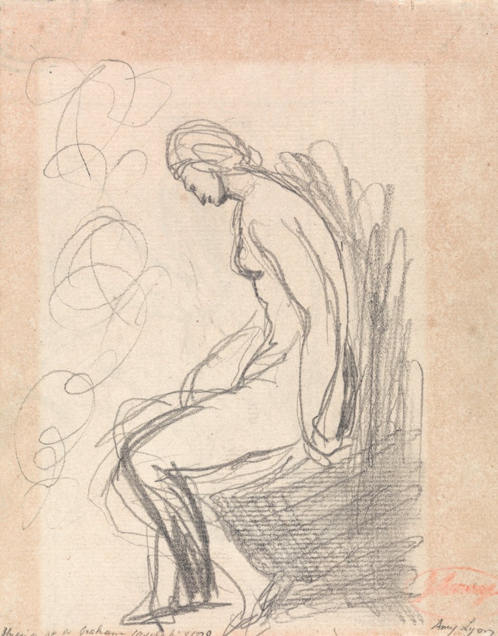 Sitzende nackte Frau (Hygeia bei Doktor Grahams) von George Romney