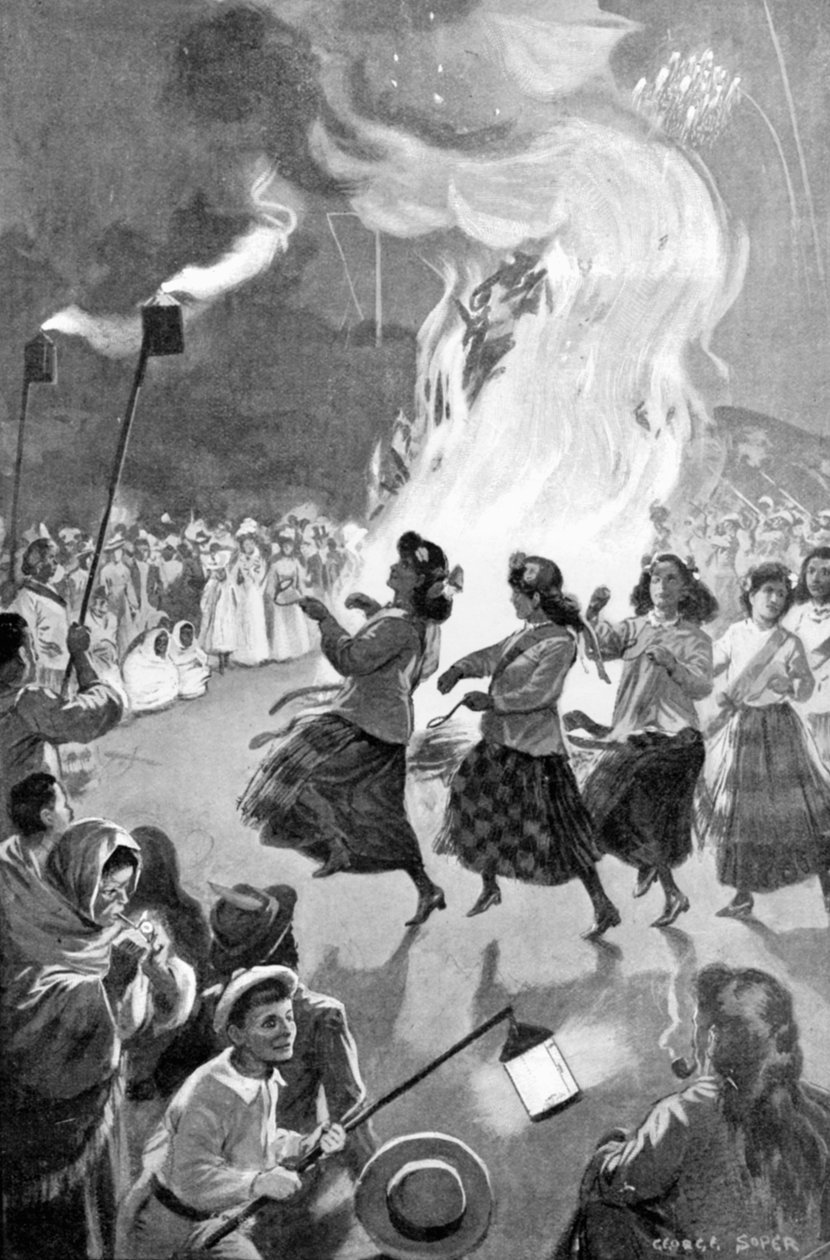 Feier des Friedenstages in Roturua, Neuseeland, Illustration aus 
