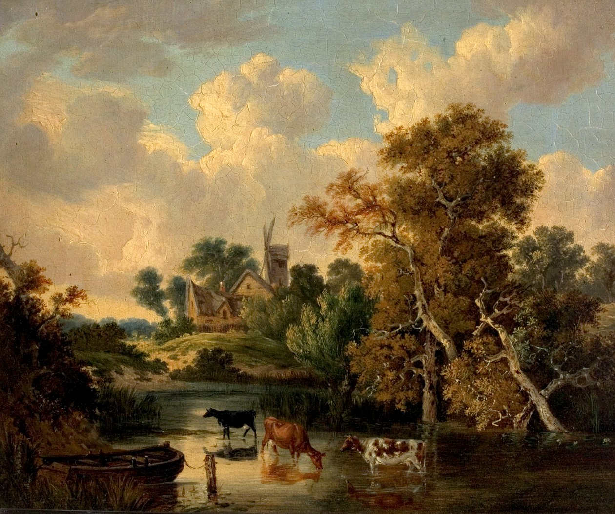 Landschaft mit Vieh in einem Teich von George Vincent