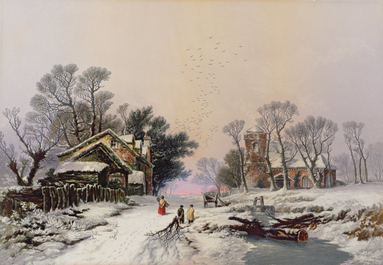 Winter (Druck) von George Baxter