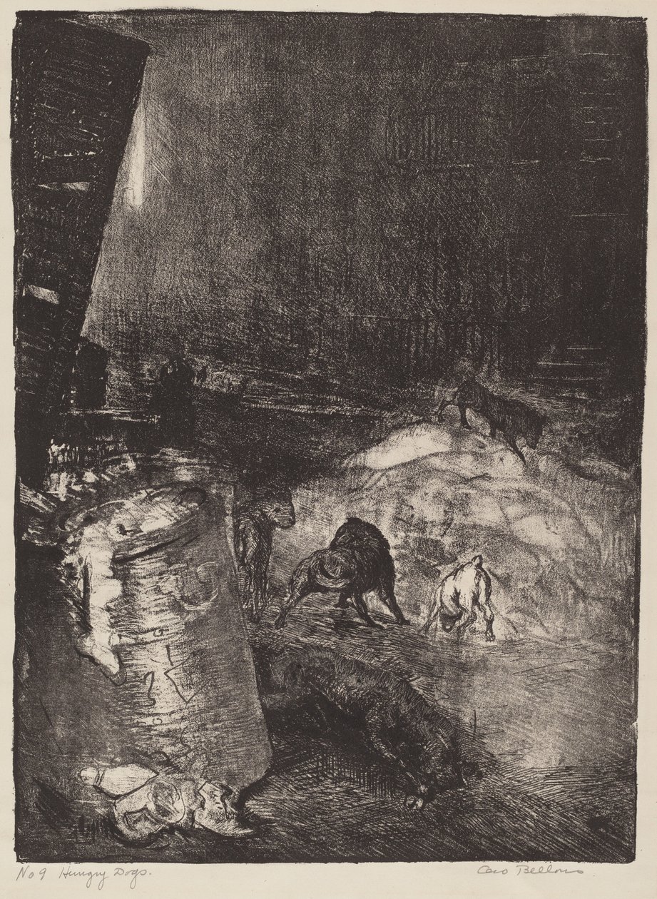 Hungrige Hunde, zweiter Stein von George Bellows
