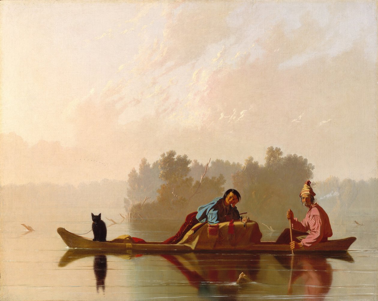 Pelzhändler, die den Missouri hinabfahren von George Caleb Bingham