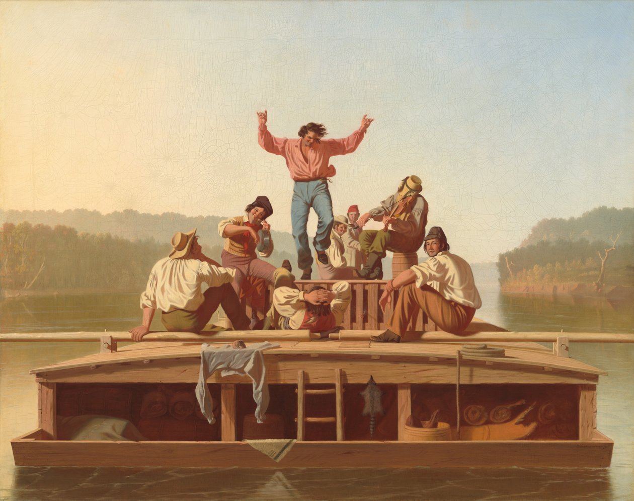 Die fröhlichen Flachbootmänner von George Caleb Bingham