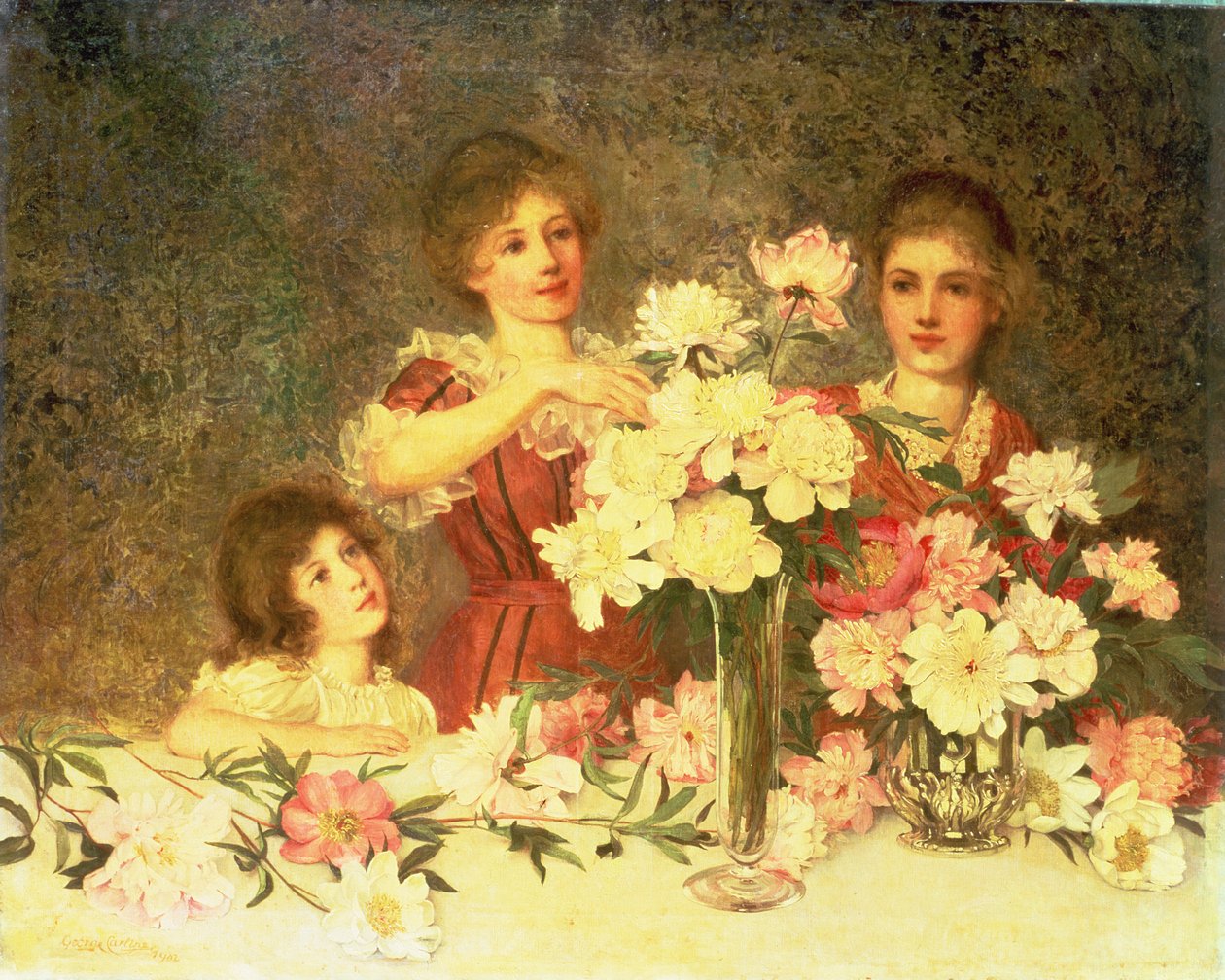 Pfingstrosen arrangieren, 1902 von George Carline