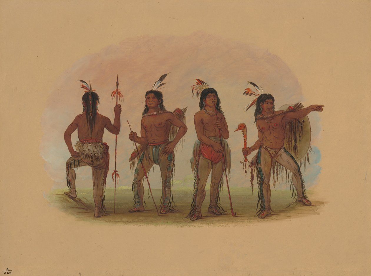 Vier Navaho-Krieger von George Catlin