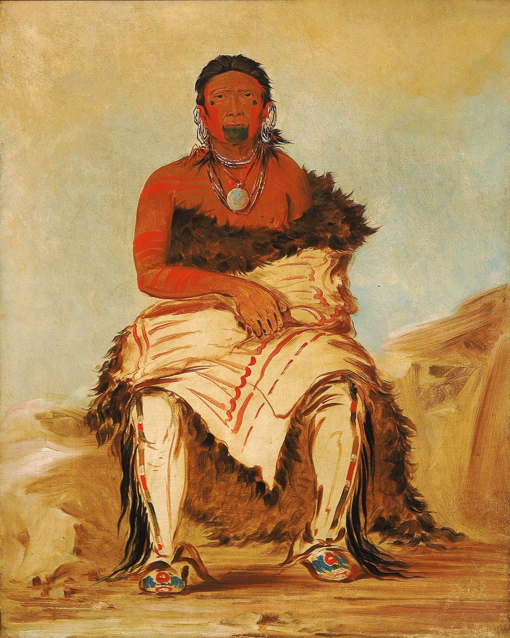 Lá-shah-le-stáw-hix, Mann Häuptling, ein Republikanischer Pawnee von George Catlin