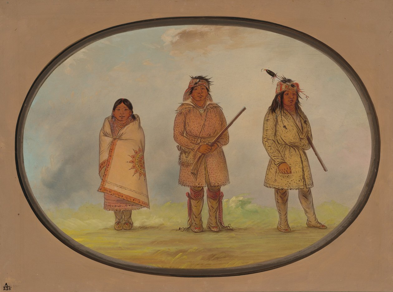 Drei Delaware-Indianer, 1861-1869 von George Catlin