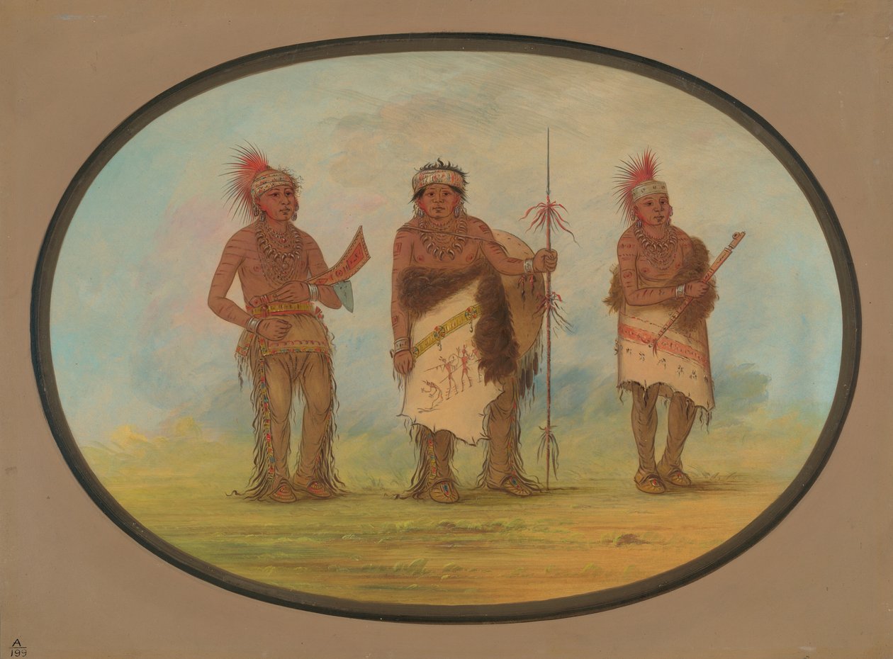 Drei Iowa-Indianer, 1861-1869 von George Catlin