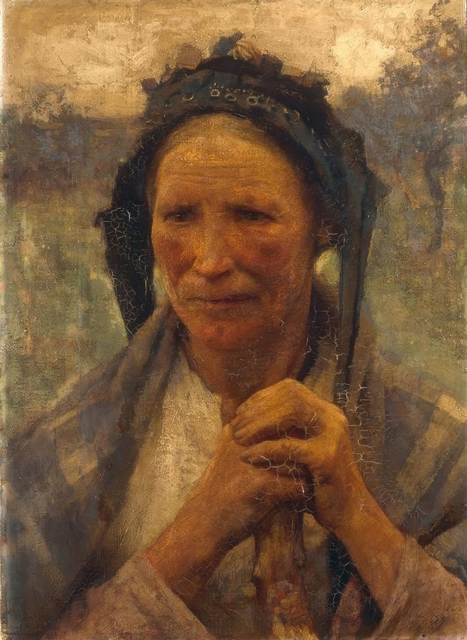 Eine Frau auf dem Feld von George Clausen
