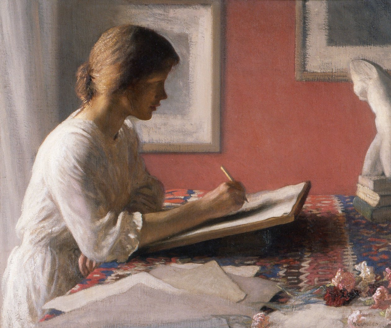 Der Student, ca. 1908 von George Clausen