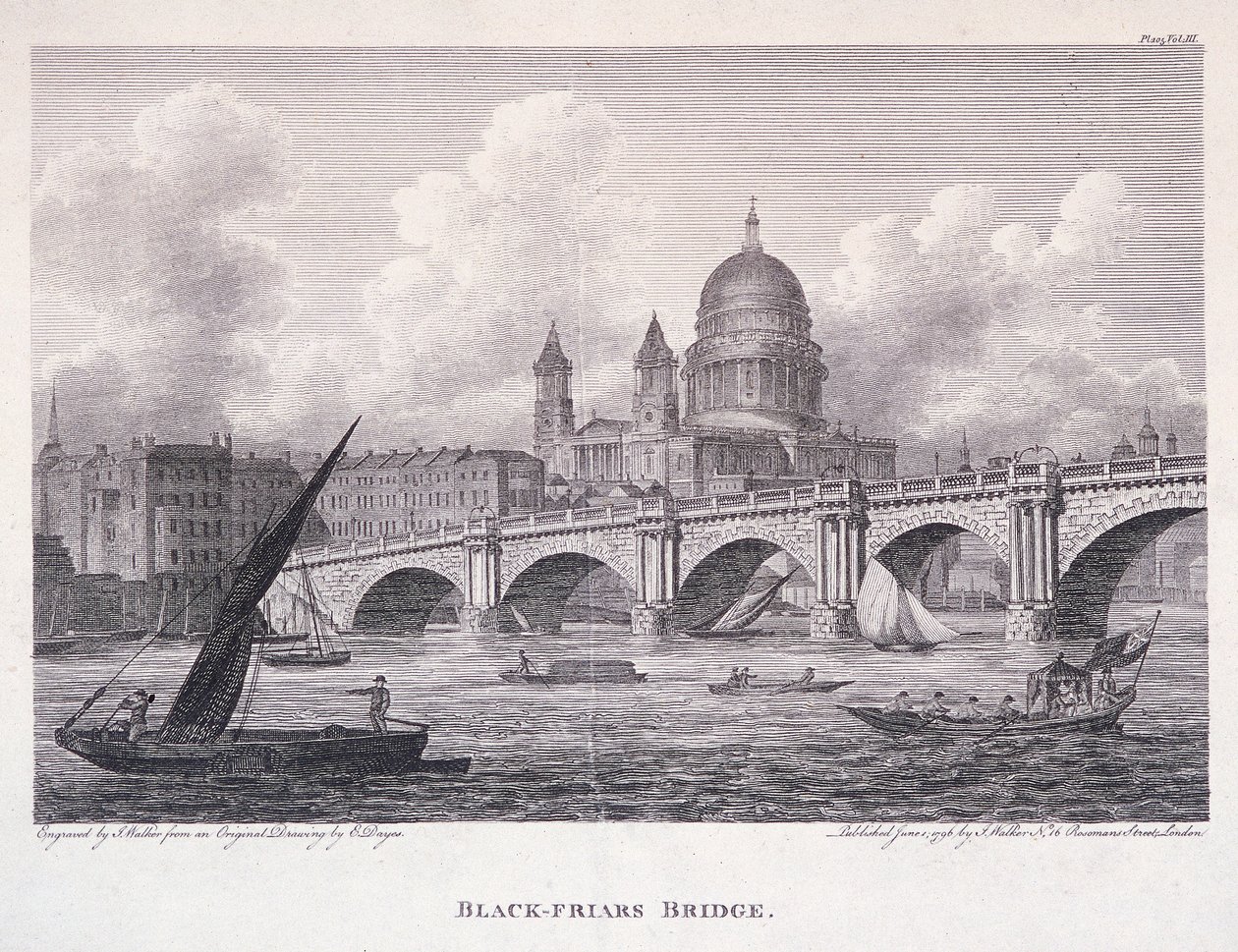 Blackfriars Bridge, London, 1827 von George Cooke