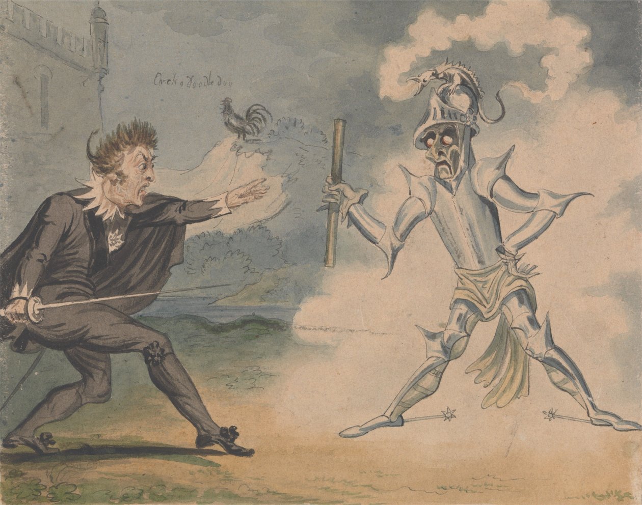 Hamlet und der Geist, ca. 1825 von George Cruikshank