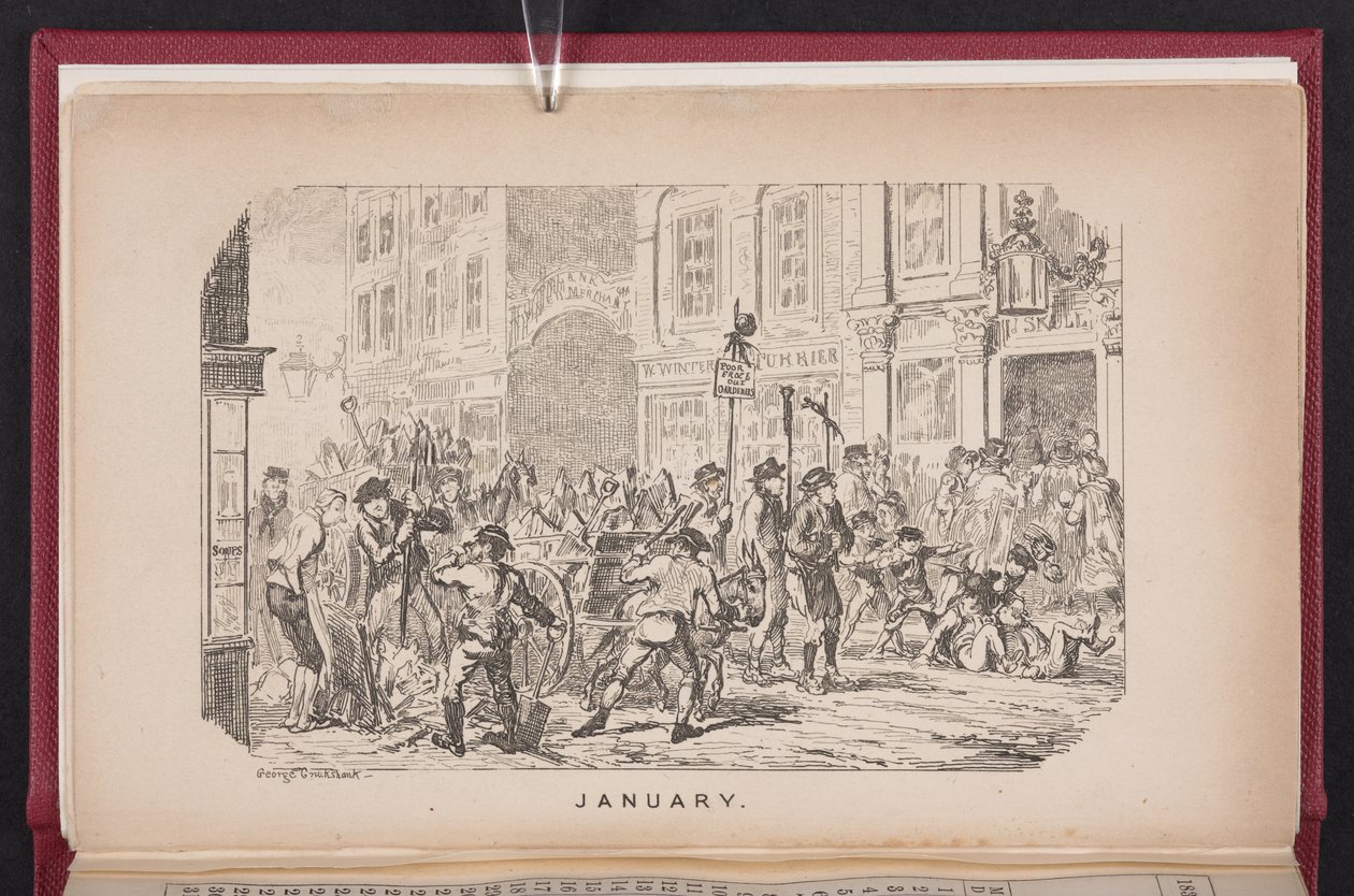 Januar aus The Comic Almanack von George Cruikshank