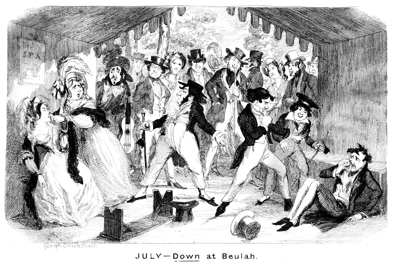 Juli - Unten in Beulah, ca. 1840er von George Cruikshank