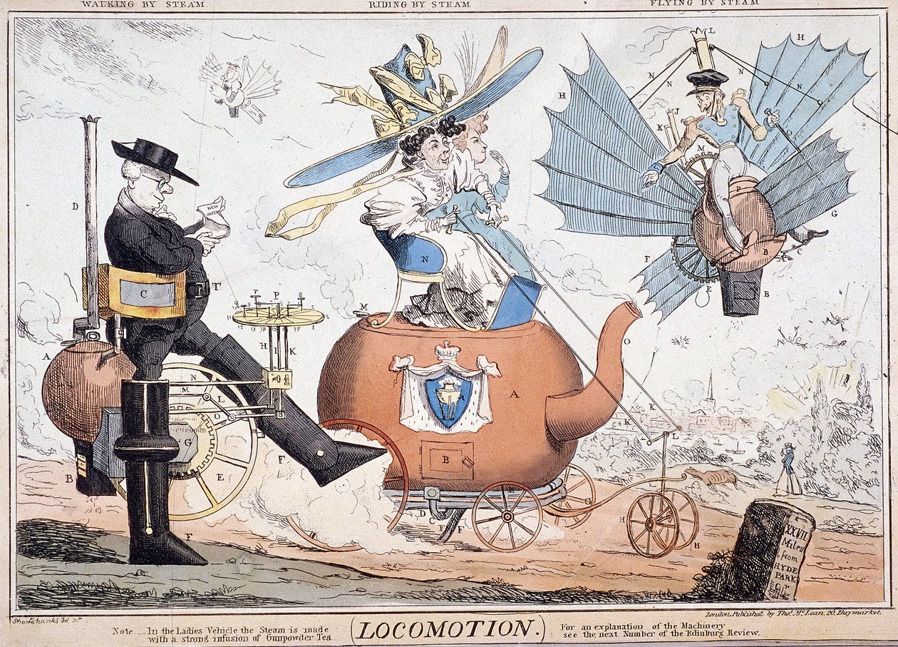 Lokomotion, London, ca. 1820 von George Cruikshank