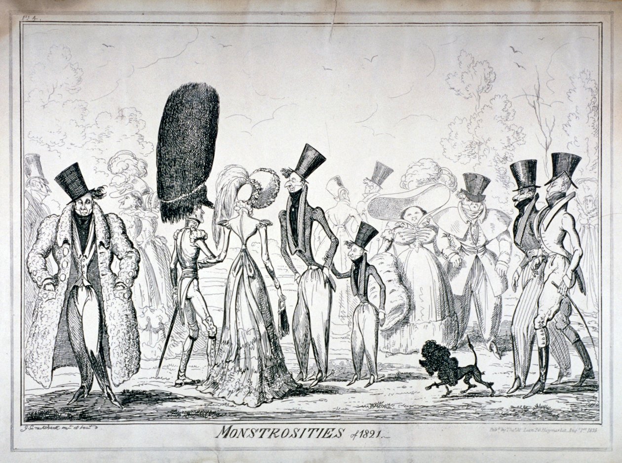 Monstrositäten von 1821 von George Cruikshank