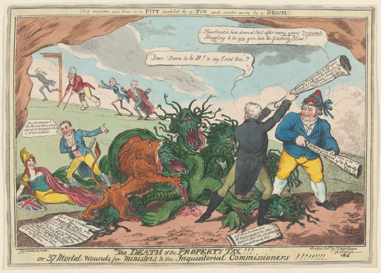 Der Tod der Grundsteuer!!! von George Cruikshank