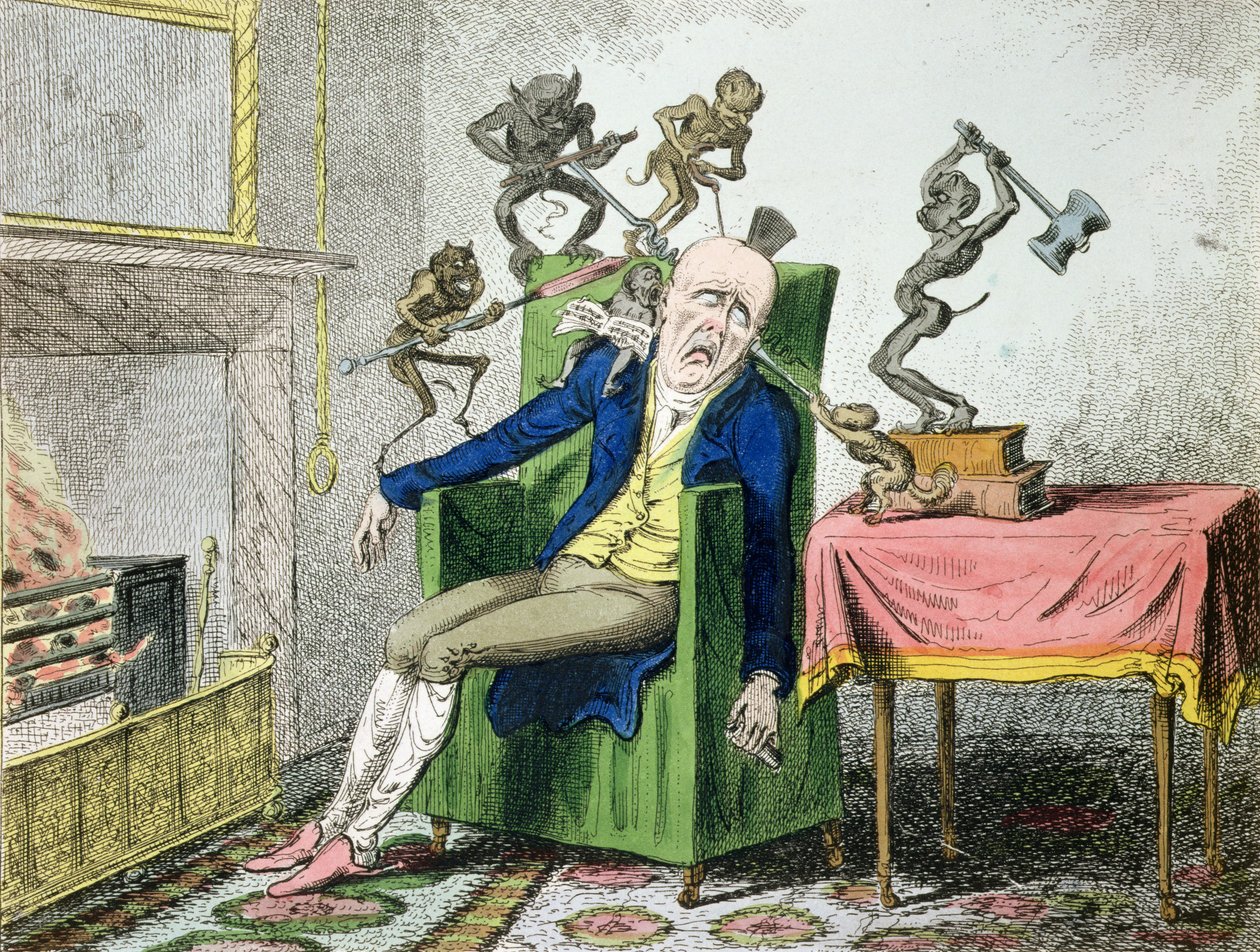Der Kopfschmerz von George Cruikshank