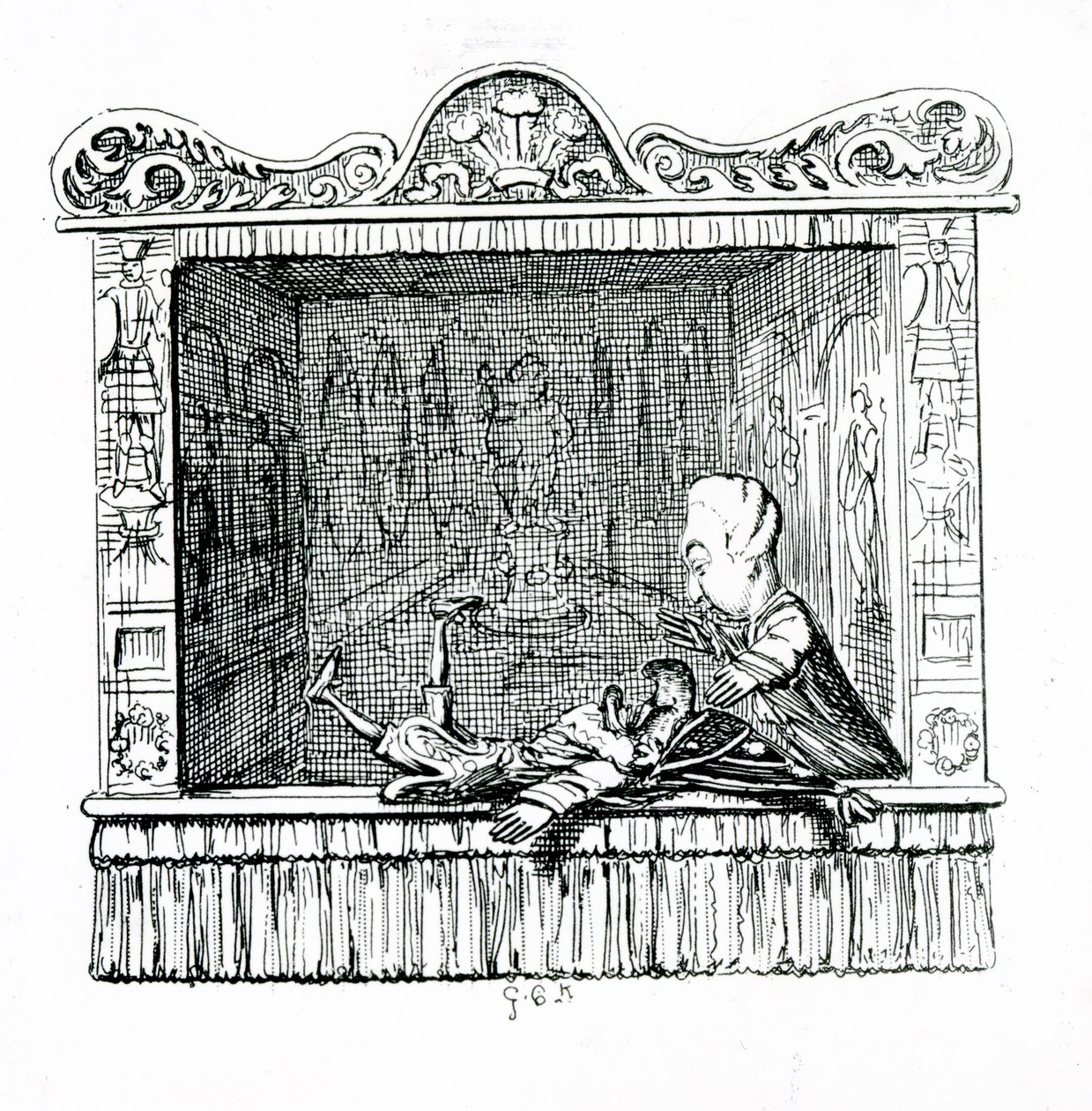 Der Doktor mit Herrn Punch von George Cruikshank