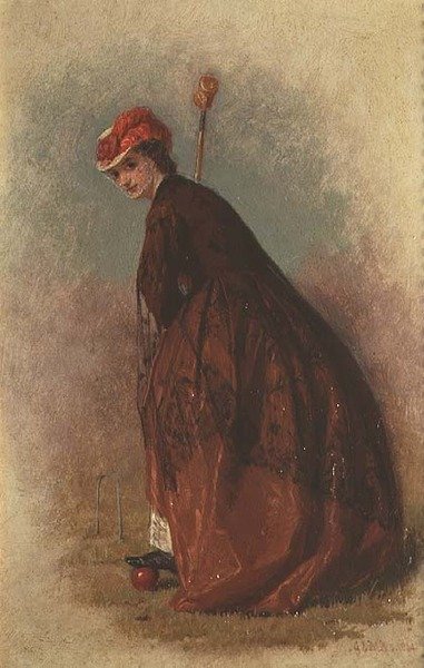 Der Krocketspieler von George Elgar Hicks