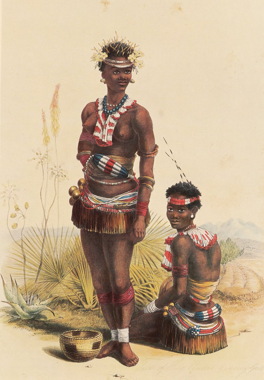Tanzmädchen von König Panda (Mpande) von George French Angas