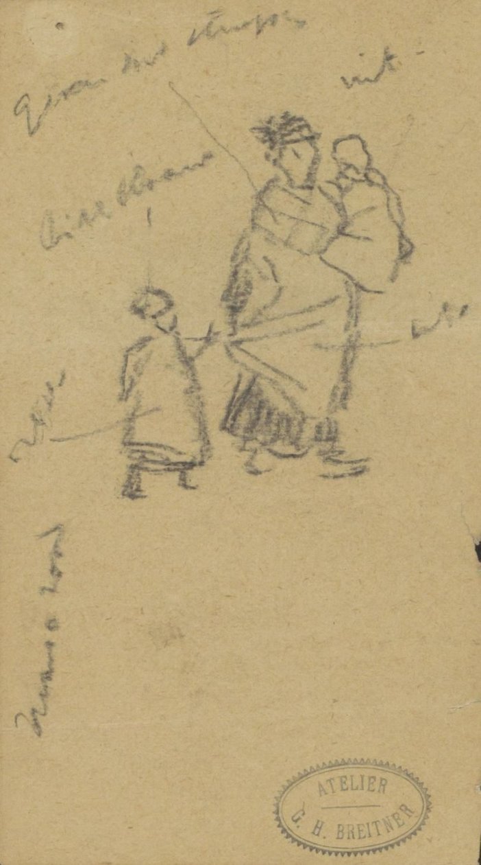 Frau mit zwei Kindern von George Hendrik Breitner