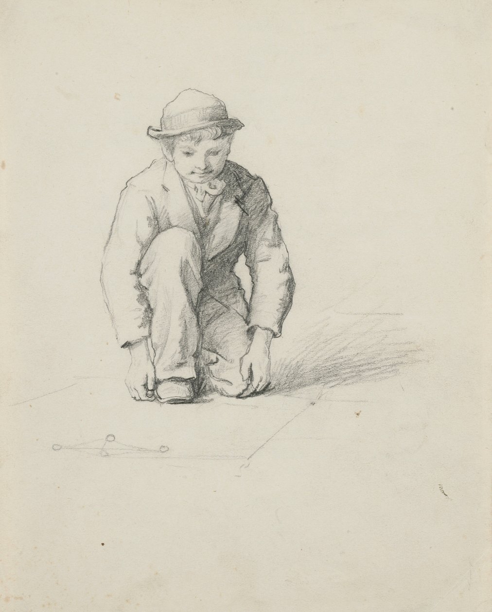 Unbetitelt - Junge spielt Murmeln von George Henry Hall