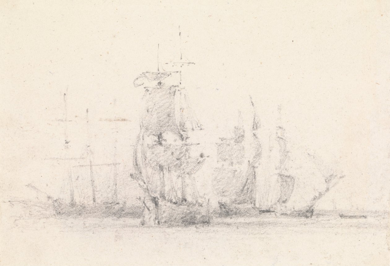 Studie von Segelschiffen von George Jones