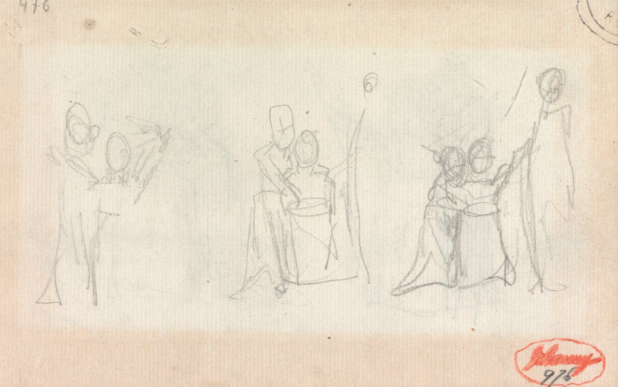 Familiengruppe: Drei Skizzen von George Romney