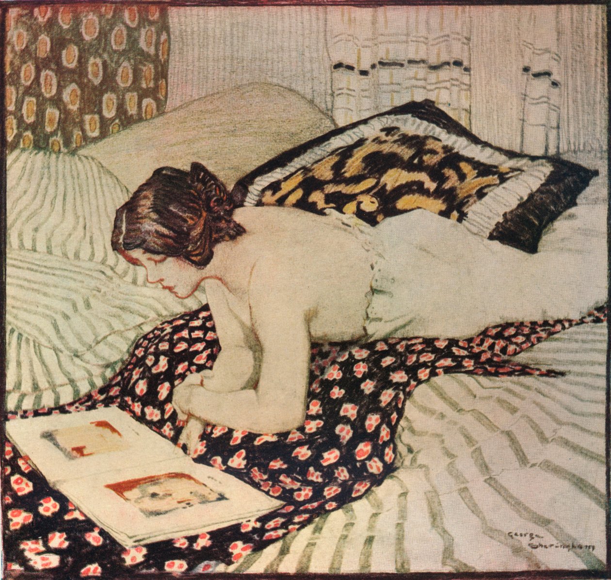 Der geblümte Schal, um 1916 von George Sheringham