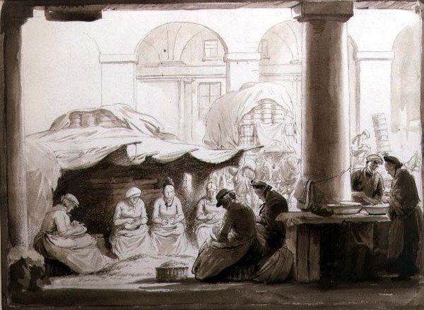 Erbsen schälen, Covent Garden von George Soper
