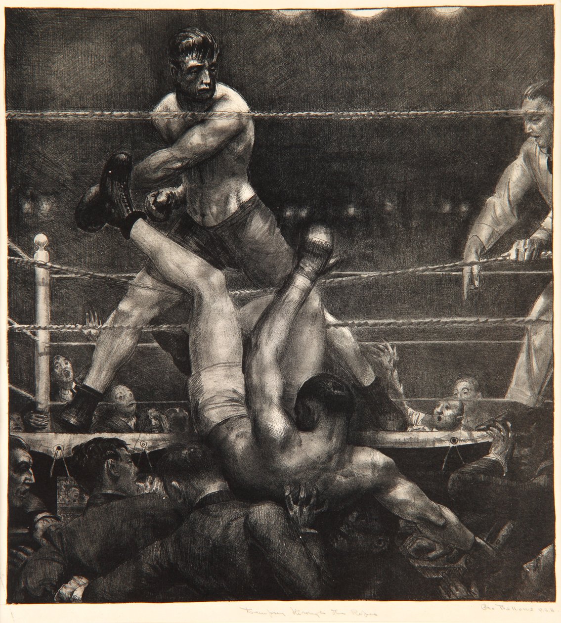 Dempsey durch die Seile, 1923-24 von George Wesley Bellows