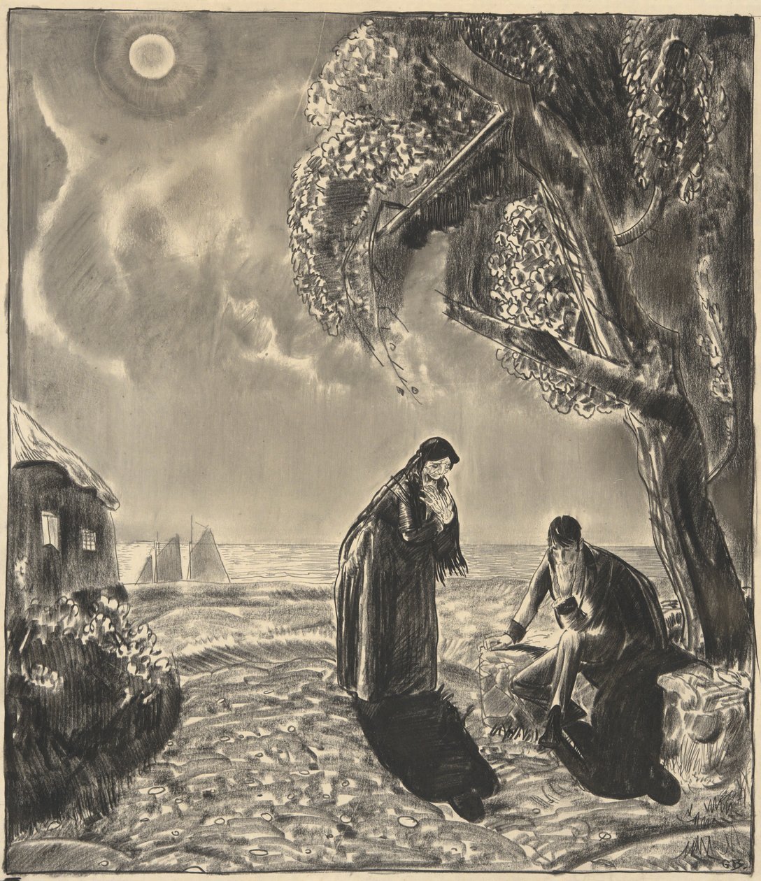 Figuren im Mondlicht von George Wesley Bellows
