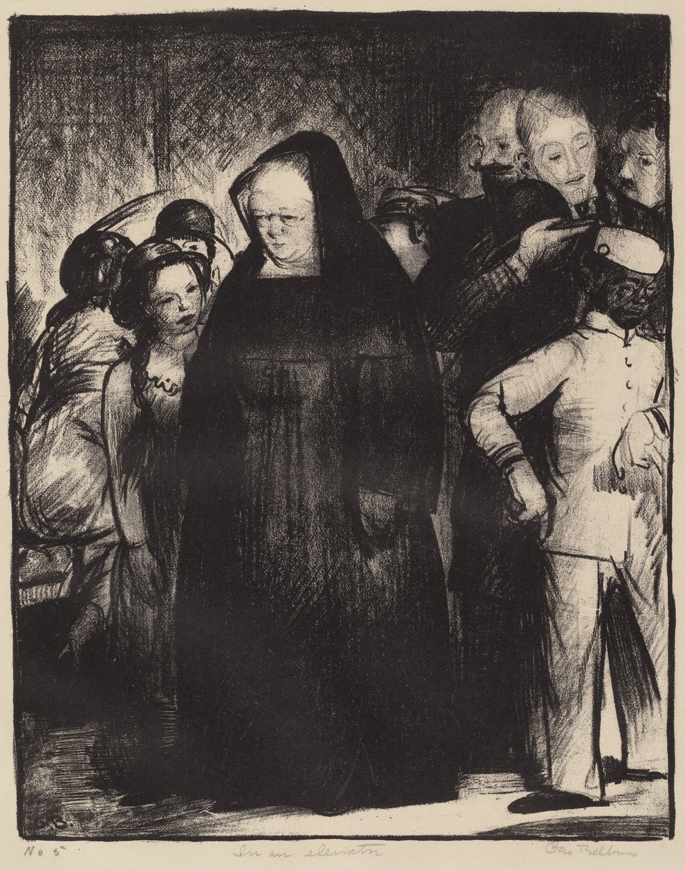 In einem Aufzug, 1916 von George Wesley Bellows