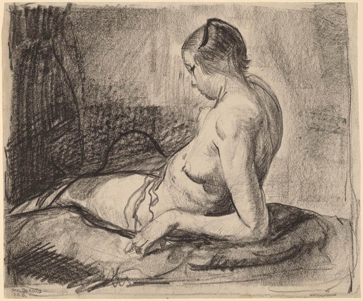 Nacktes Mädchen liegend, 1919 von George Wesley Bellows
