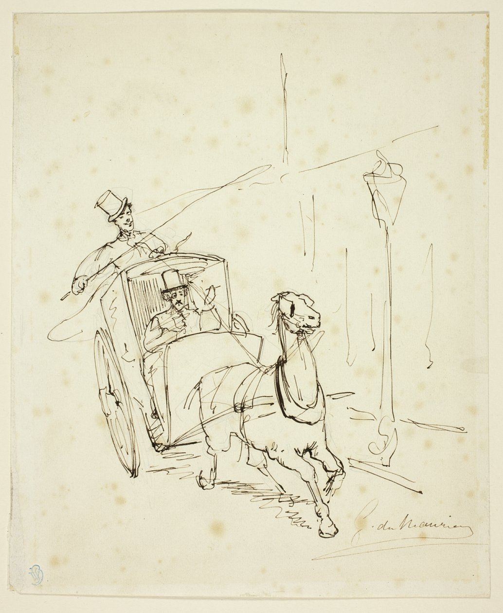 Whistler in einer Droschke von George du Maurier