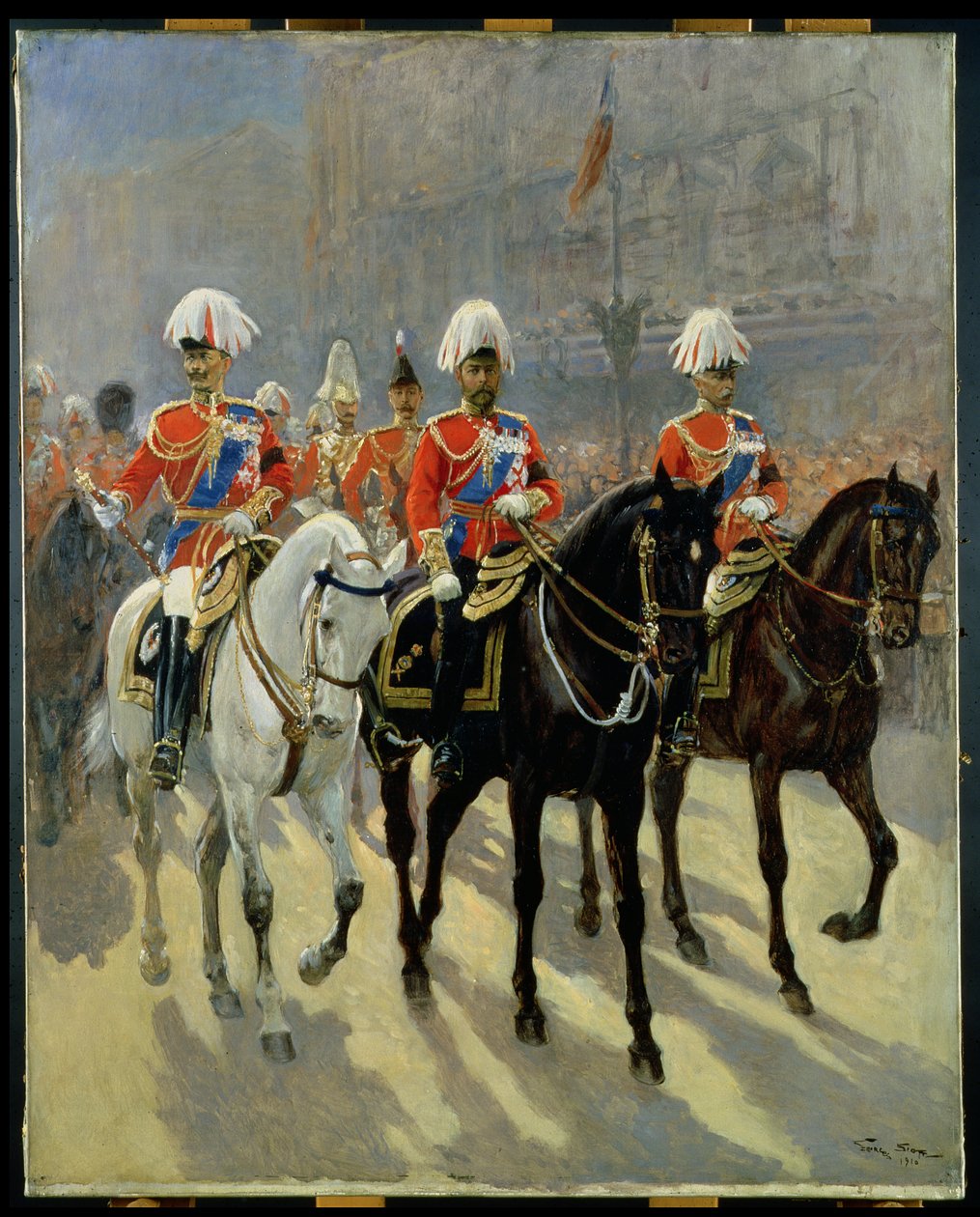 George V (1865-1936) in Prozession, 1910 von Georges Bertin Scott