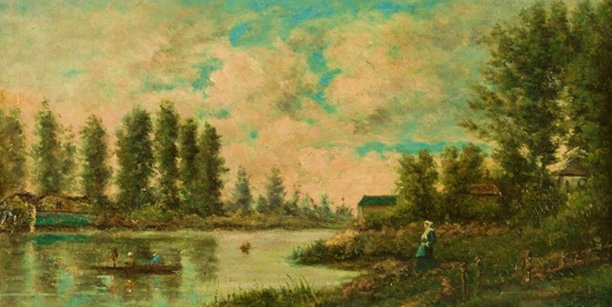 Landschaft mit Boot von Georges Diéterle