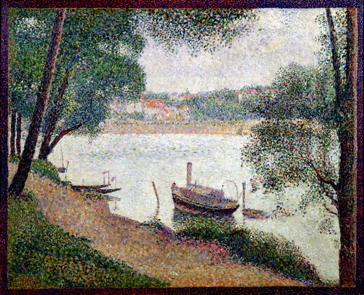 Flusslandschaft mit Boot von Georges Seurat